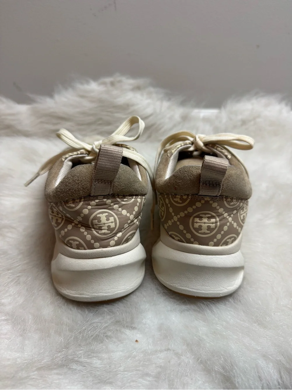 Tory Burch Suede Monogram Good Luck Trainer Chunky Sneaker